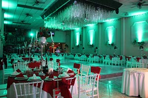 iluminación verde en salon de fiestas para bodas Magno Ecatepec