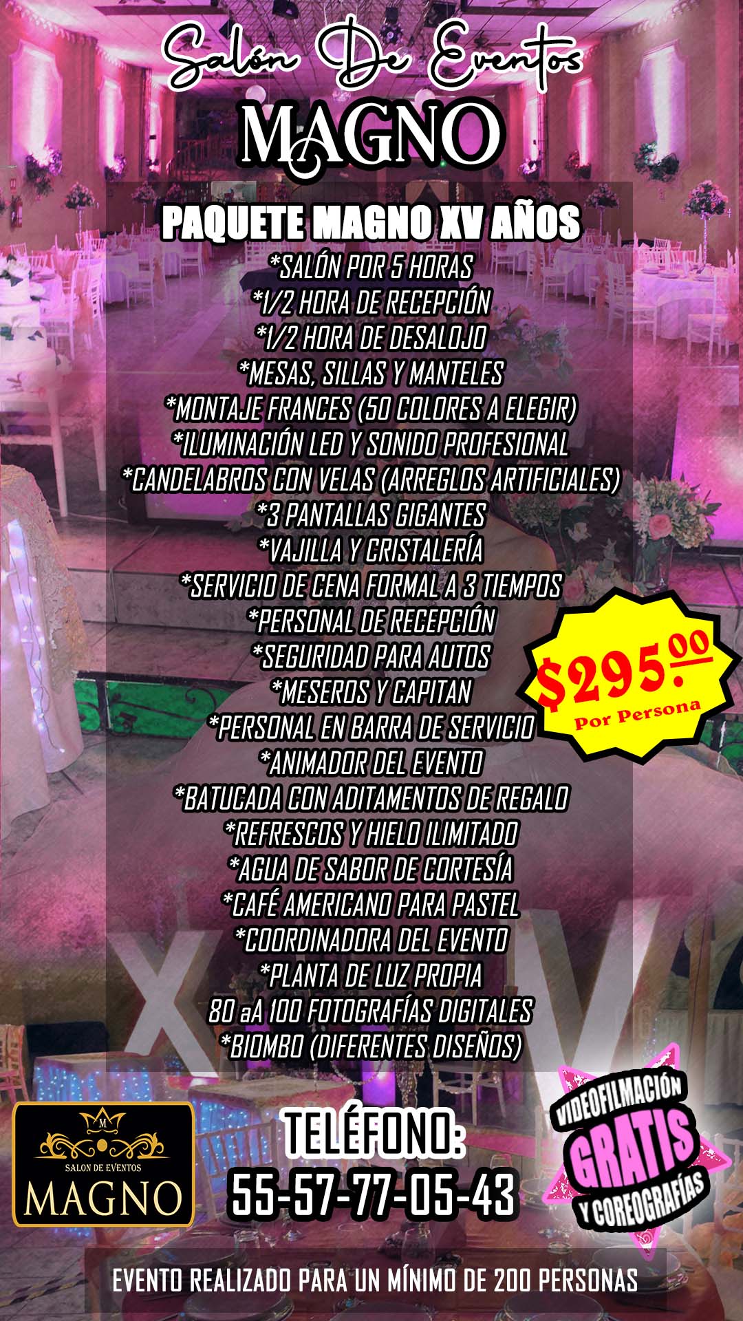 paquete de 15 años en salon magno ecatepec