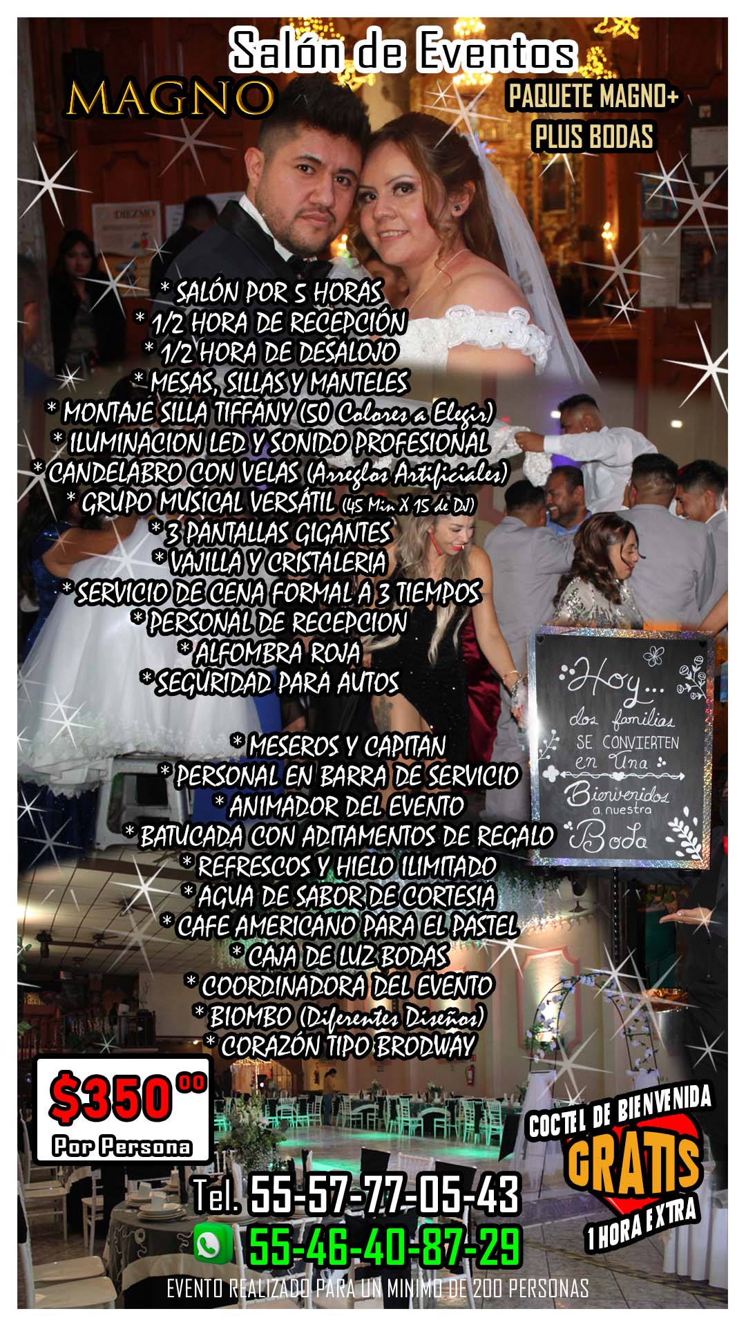 paquete Boda de lujo salon magno en Ecatepec